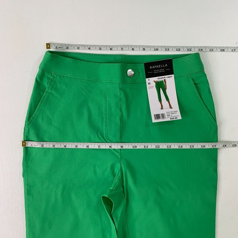 Rafaella Ladies Capri 4 Pull On Stretch Capri Pants Kelly Green Size 4 - Picture 7 of 8